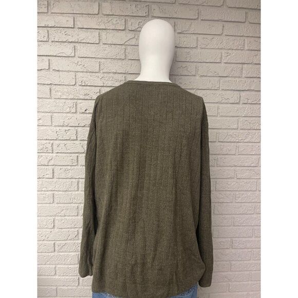 Harbor Bay Men Green Long Sleeve V-Neck Sweater Size 2XLT - Picture 3 of 8